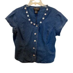 Requirements Denim Top – Size 18 Chic & Classic Linen Blend